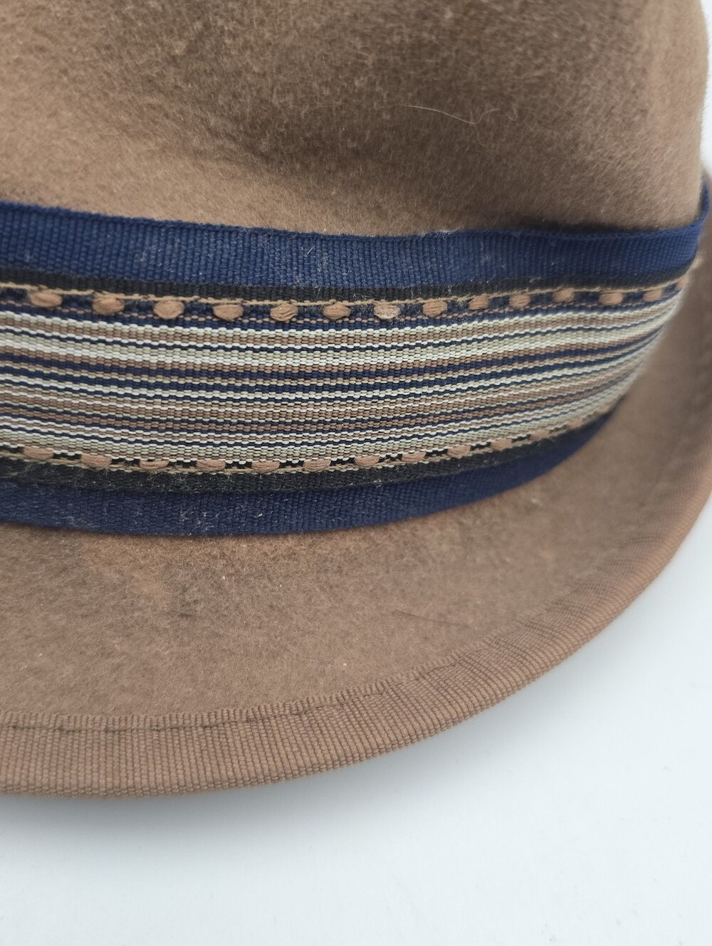 Carlos By Carlos Santana Wool Felt Trilby Fedora Brown Hat Size Medium - Picture 9 of 11